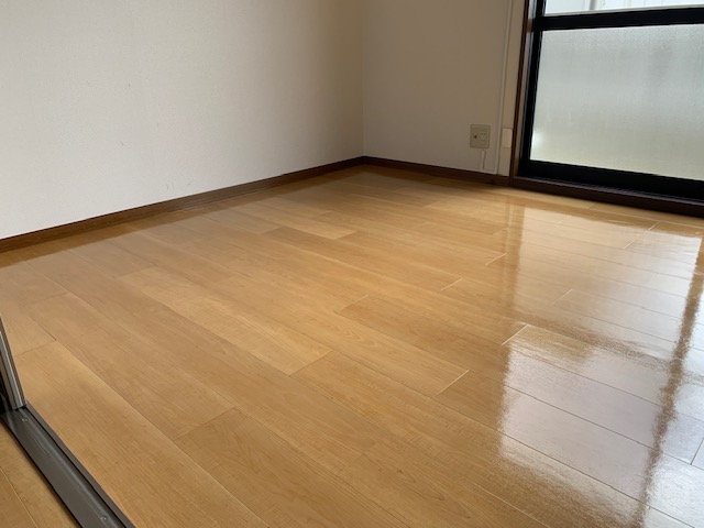 東広島市西条　空室 床洗浄&WAX掛け